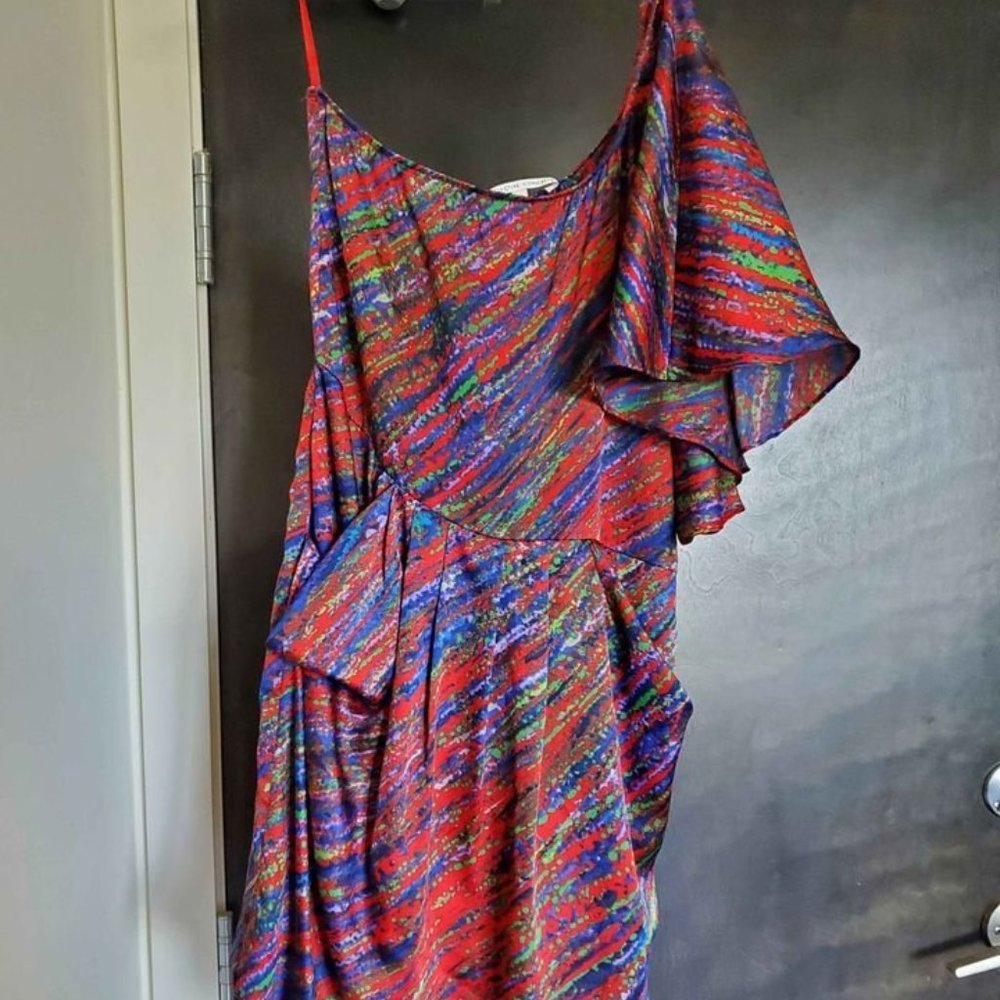 Colourful One-Shoulder Dress